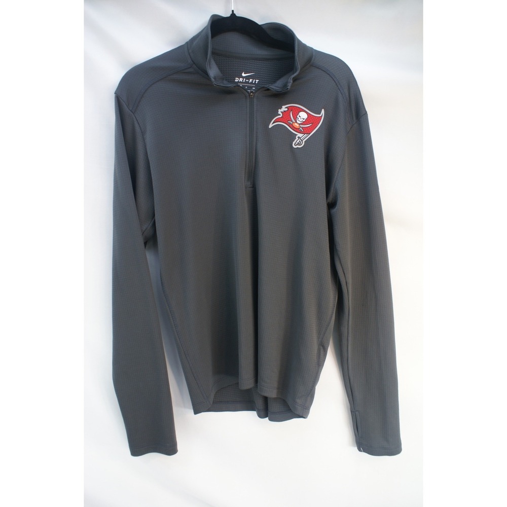 Nike Dri-FIT Tampa Bay Buccaneers Mens Small Grey Quarter Zip Pullover NFL